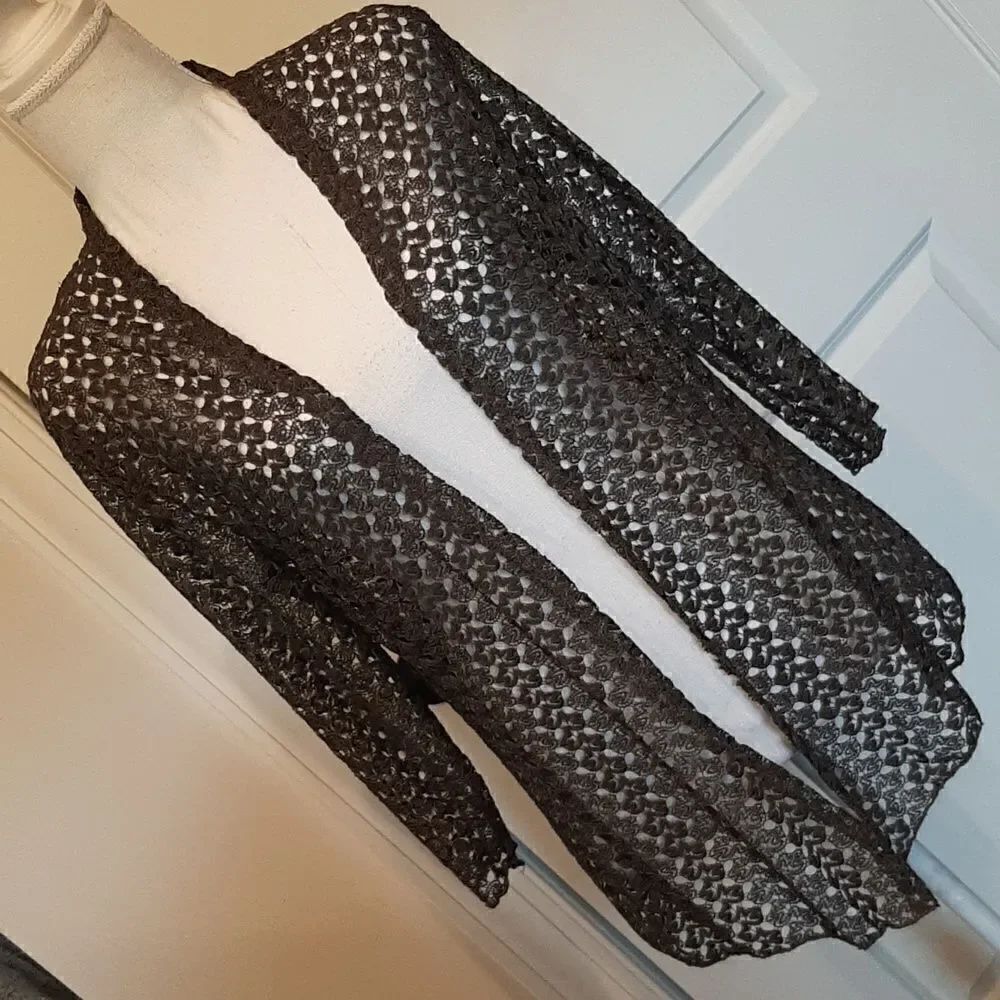 Brittany Black Olive Lacey Cover Up NWT